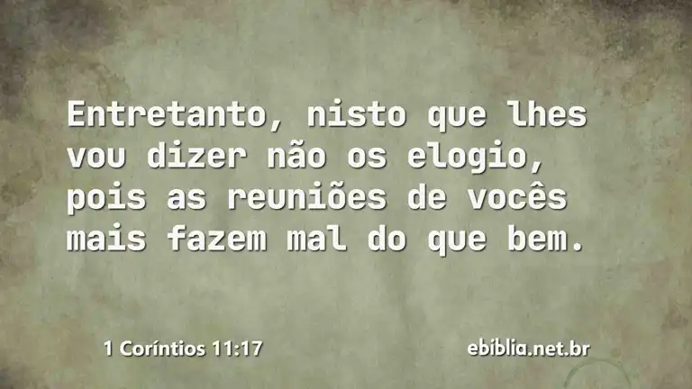 1 Coríntios 11:17