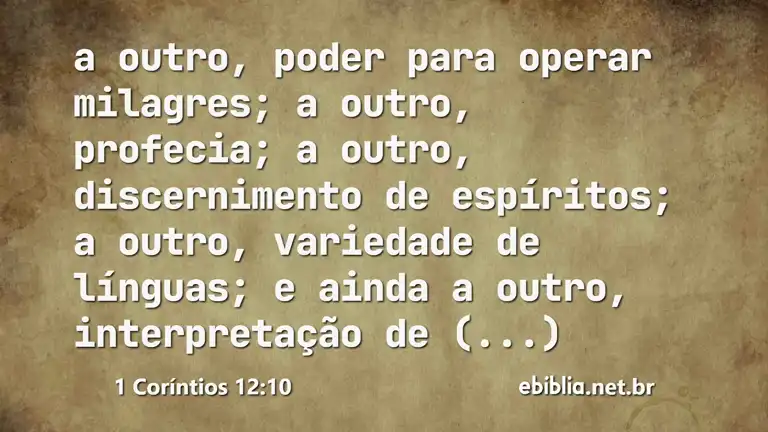 1 Coríntios 12:10