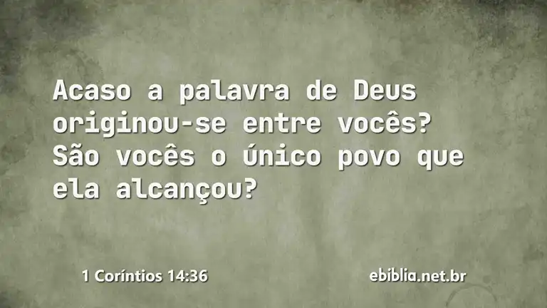 1 Coríntios 14:36