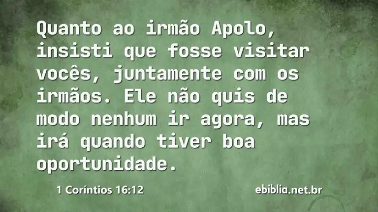 1 Coríntios 16:12