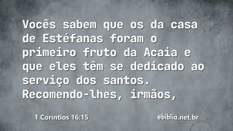 1 Coríntios 16:15