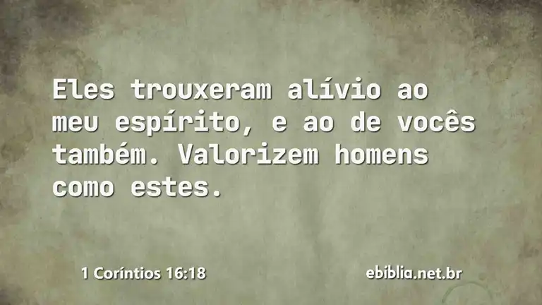 1 Coríntios 16:18