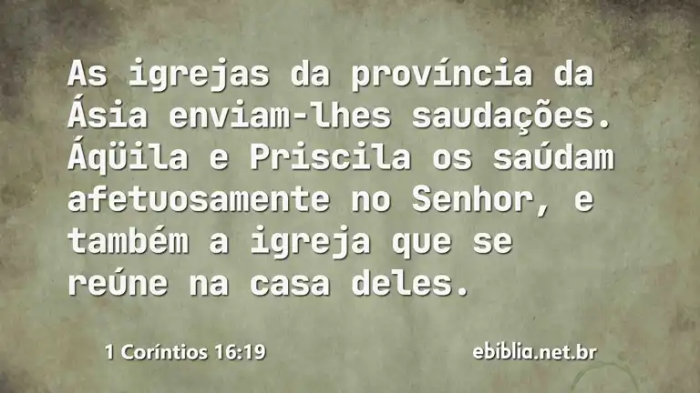 1 Coríntios 16:19