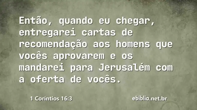 1 Coríntios 16:3