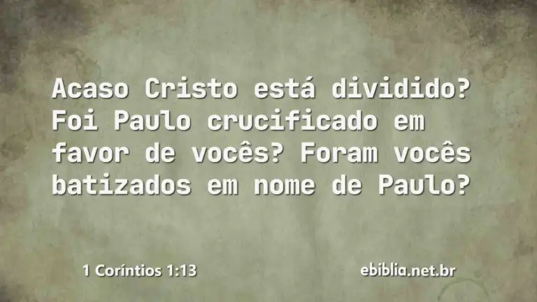 1 Coríntios 1:13