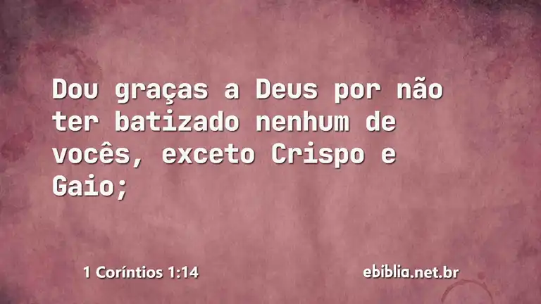 1 Coríntios 1:14