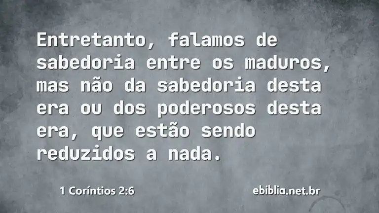 1 Coríntios 2:6