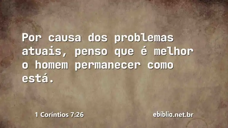 1 Coríntios 7:26