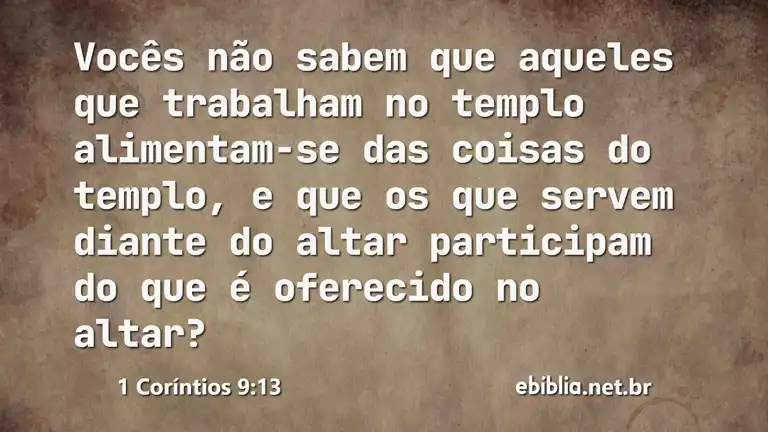 1 Coríntios 9:13