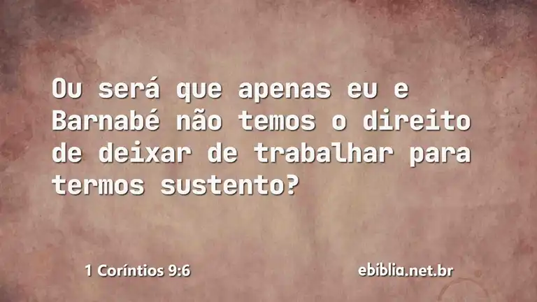 1 Coríntios 9:6