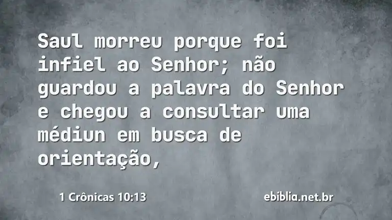 1 Crônicas 10:13