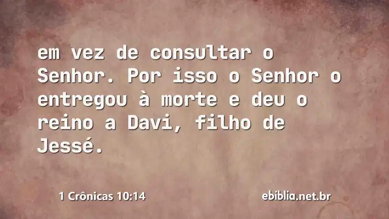 1 Crônicas 10:14