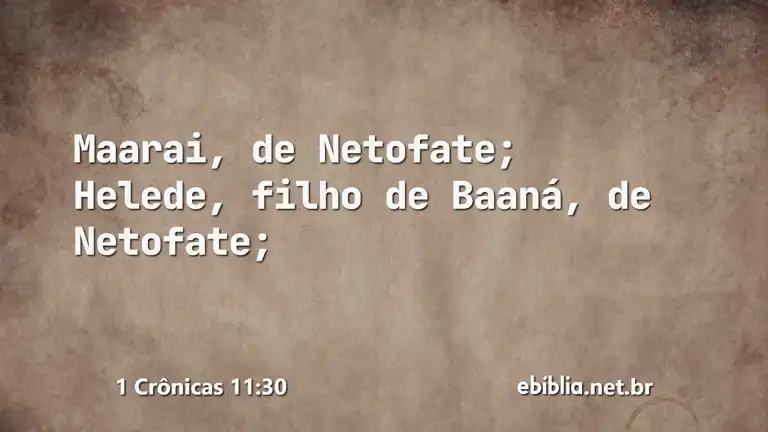 1 Crônicas 11:30