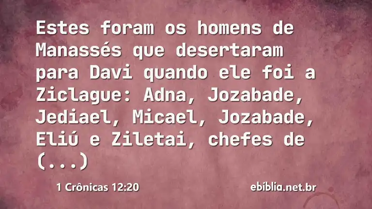 1 Crônicas 12:20