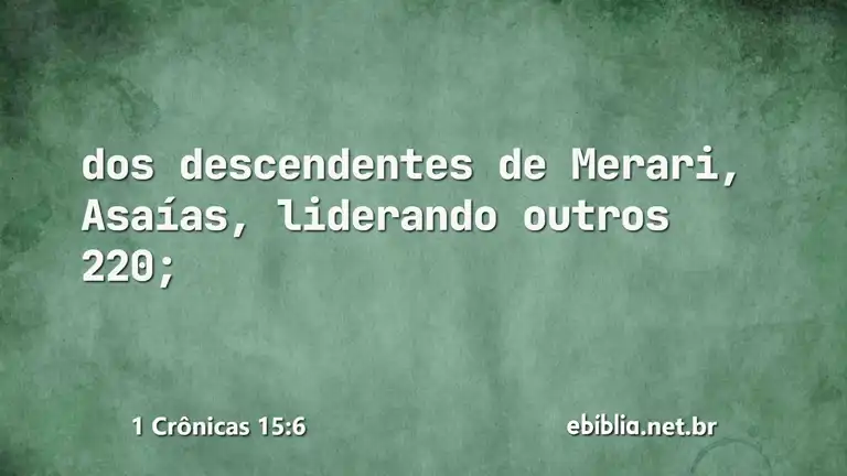 1 Crônicas 15:6