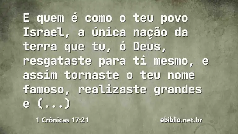 1 Crônicas 17:21