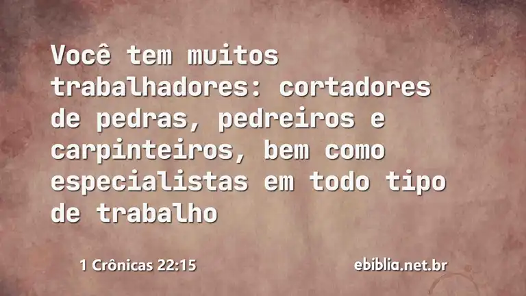 1 Crônicas 22:15