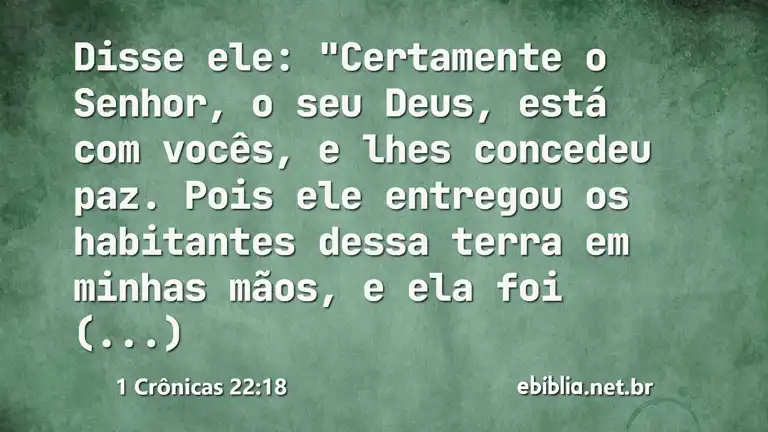 1 Crônicas 22:18