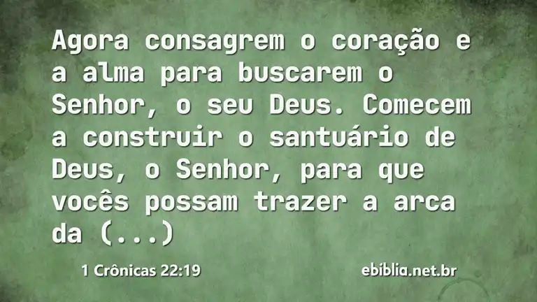 1 Crônicas 22:19