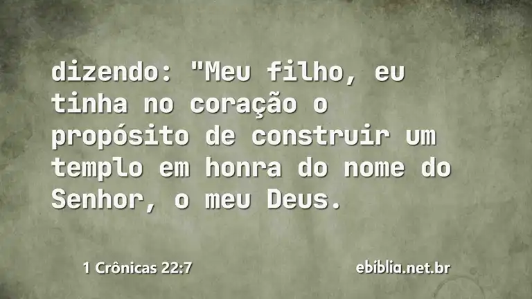 1 Crônicas 22:7