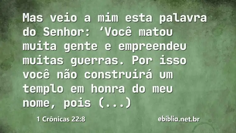 1 Crônicas 22:8