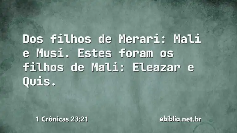 1 Crônicas 23:21