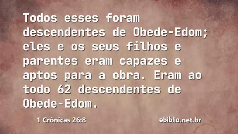 1 Crônicas 26:8