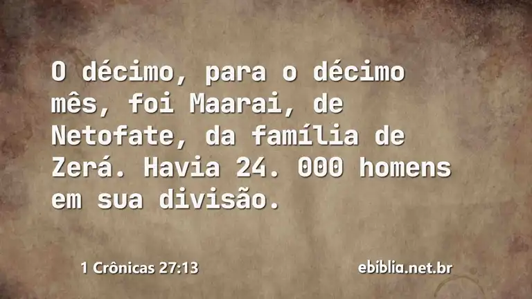 1 Crônicas 27:13