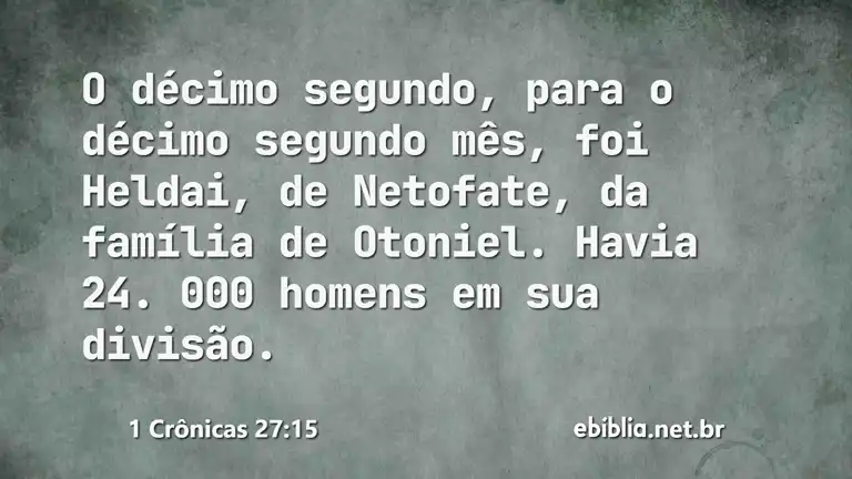 1 Crônicas 27:15