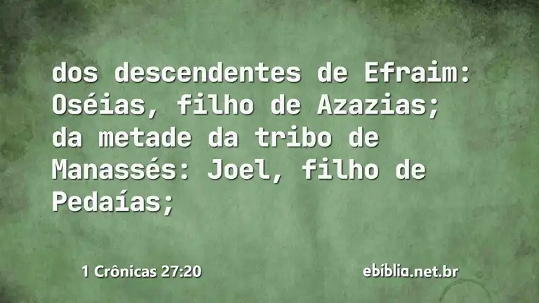 1 Crônicas 27:20