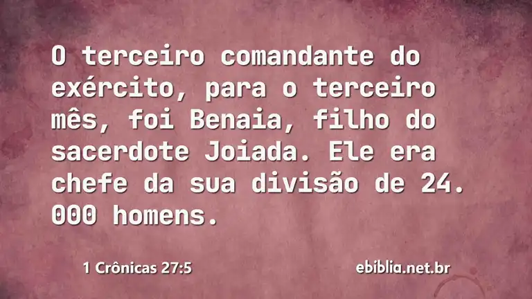 1 Crônicas 27:5