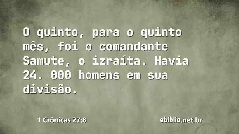 1 Crônicas 27:8