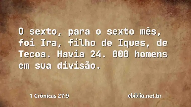 1 Crônicas 27:9