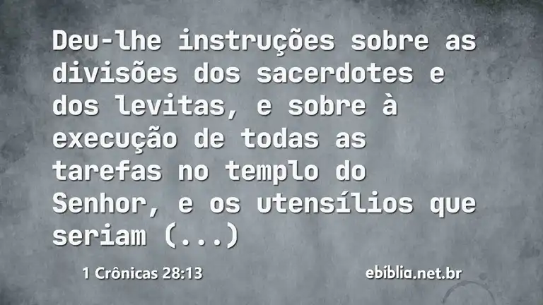 1 Crônicas 28:13