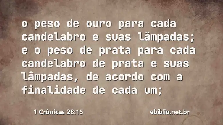 1 Crônicas 28:15