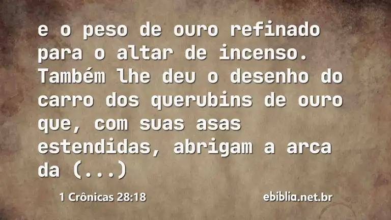 1 Crônicas 28:18