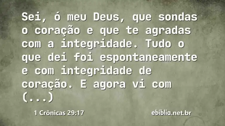 1 Crônicas 29:17