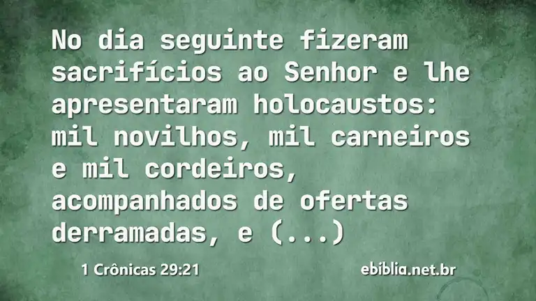 1 Crônicas 29:21