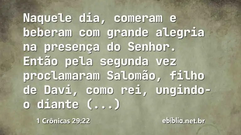 1 Crônicas 29:22