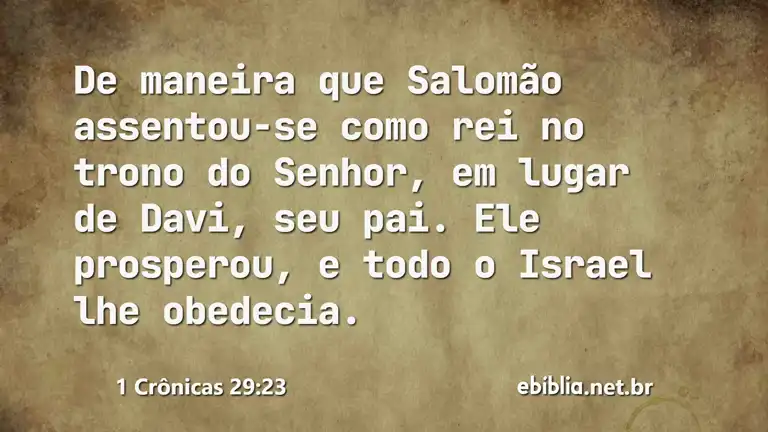 1 Crônicas 29:23