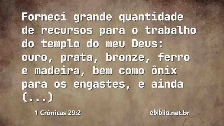 1 Crônicas 29:2