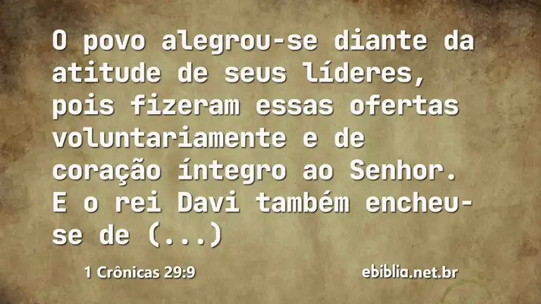 1 Crônicas 29:9