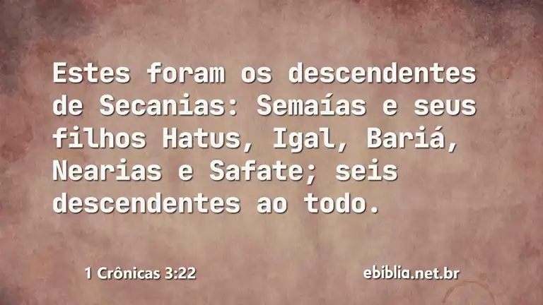 1 Crônicas 3:22