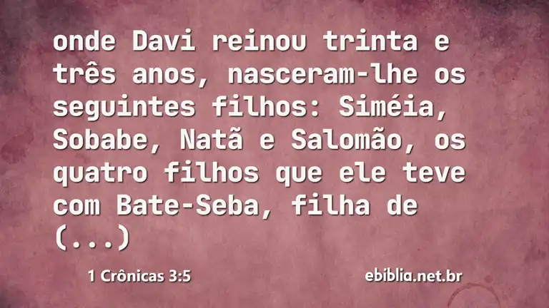 1 Crônicas 3:5