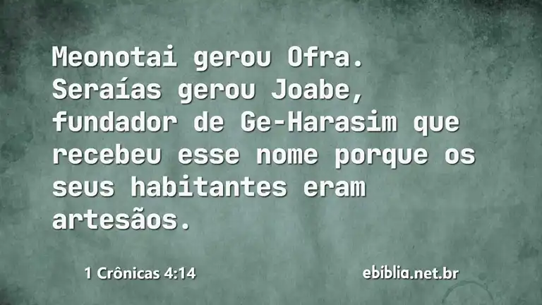 1 Crônicas 4:14