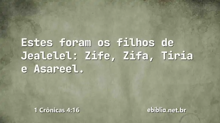 1 Crônicas 4:16