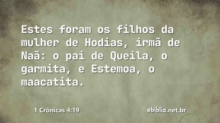 1 Crônicas 4:19