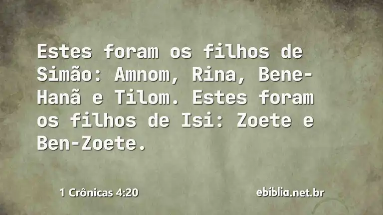 1 Crônicas 4:20