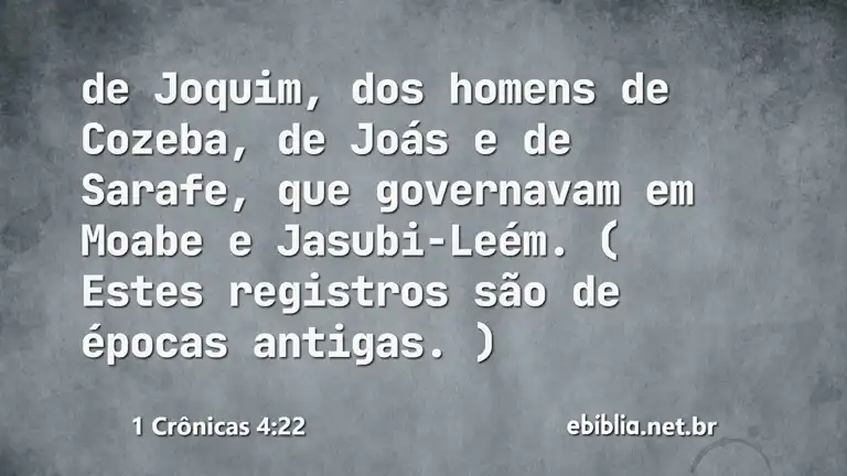 1 Crônicas 4:22