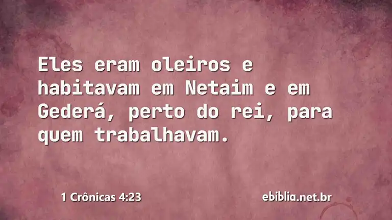 1 Crônicas 4:23